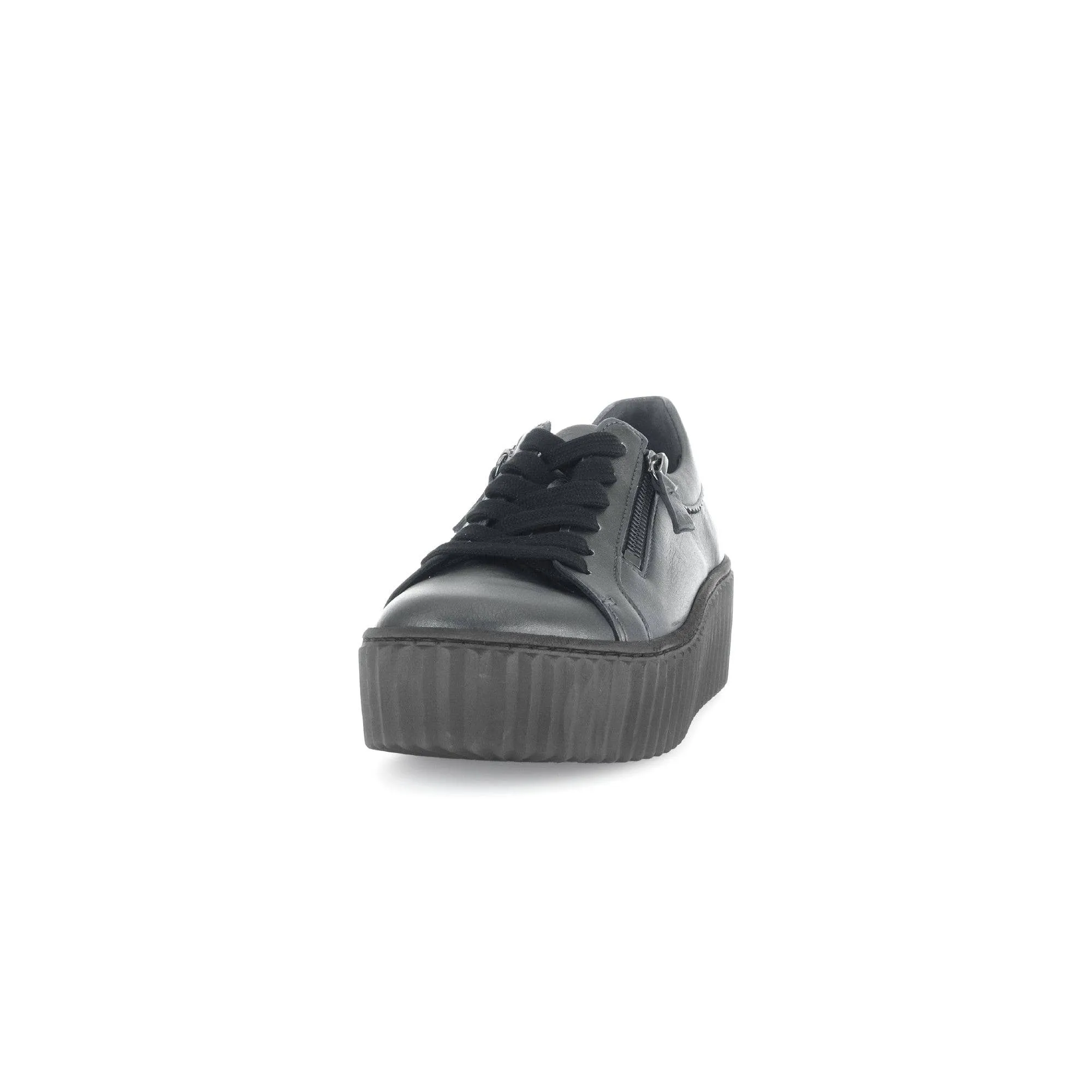 Gabor Dolly 53.200.69 Ladies Silver Leather Lace Up Trainers